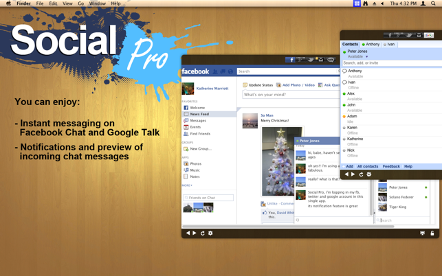 ‎Social Pro for Facebook, Twitter, Gmail & Google+ Screenshot