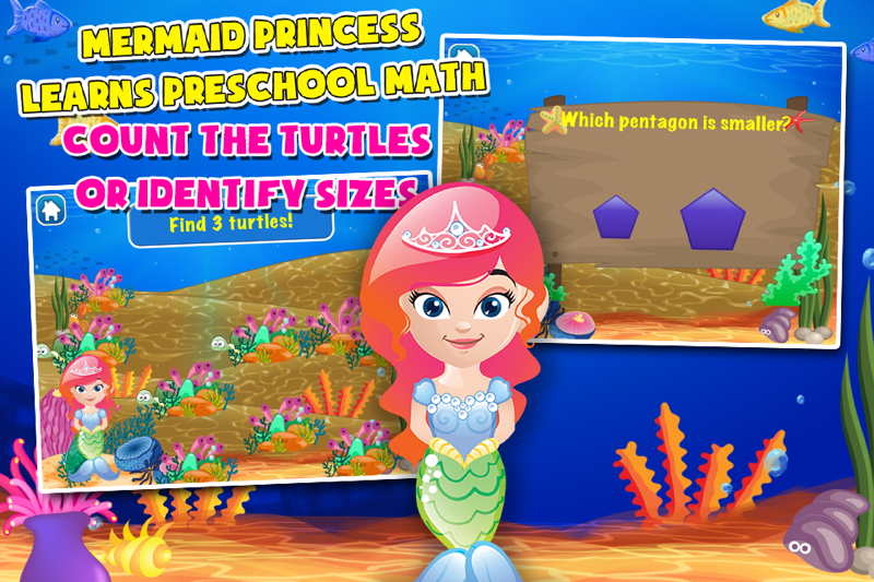 mermaid princess preschool adventure: basic addition