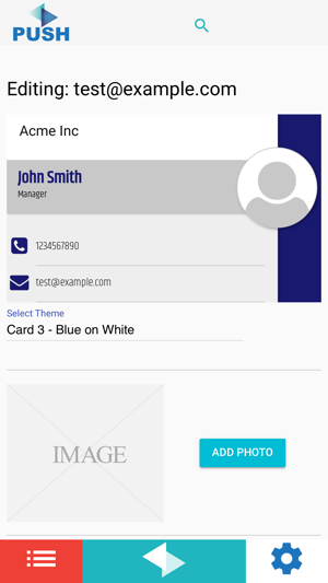 Push Cardz Business Cards Screenshot