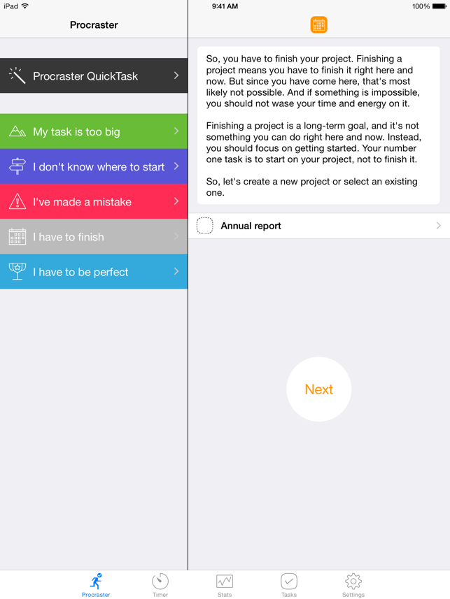 ‎Procraster - Overcome Procrastination Screenshot