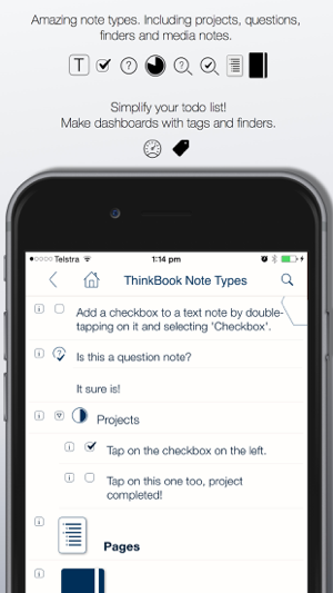 ‎ThinkBook - Todos, Notes, Projects, Outlines Screenshot