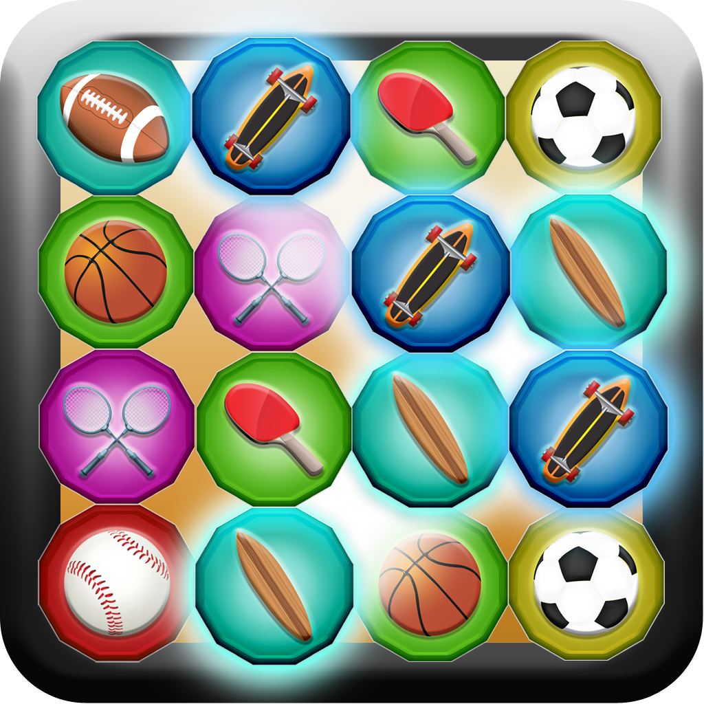 A Sports Tap Match the Bubbles Row Puzzle Game - Free Version