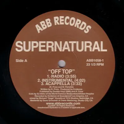 Off Top / S.P.I.T - EP - Supernatural