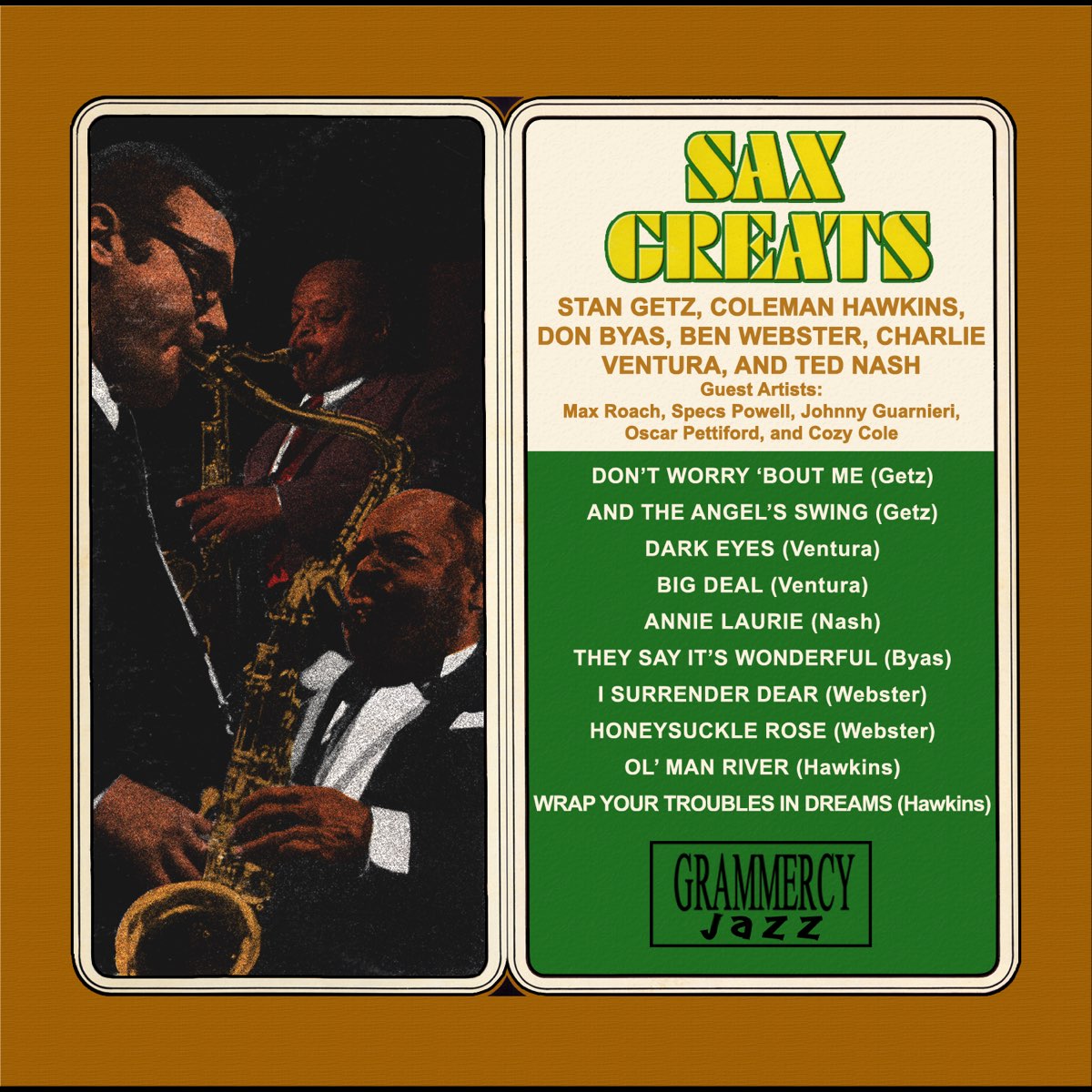 ‎Sax Greats de Stan Getz, Coleman Hawkins, Don Byas, Ben ster