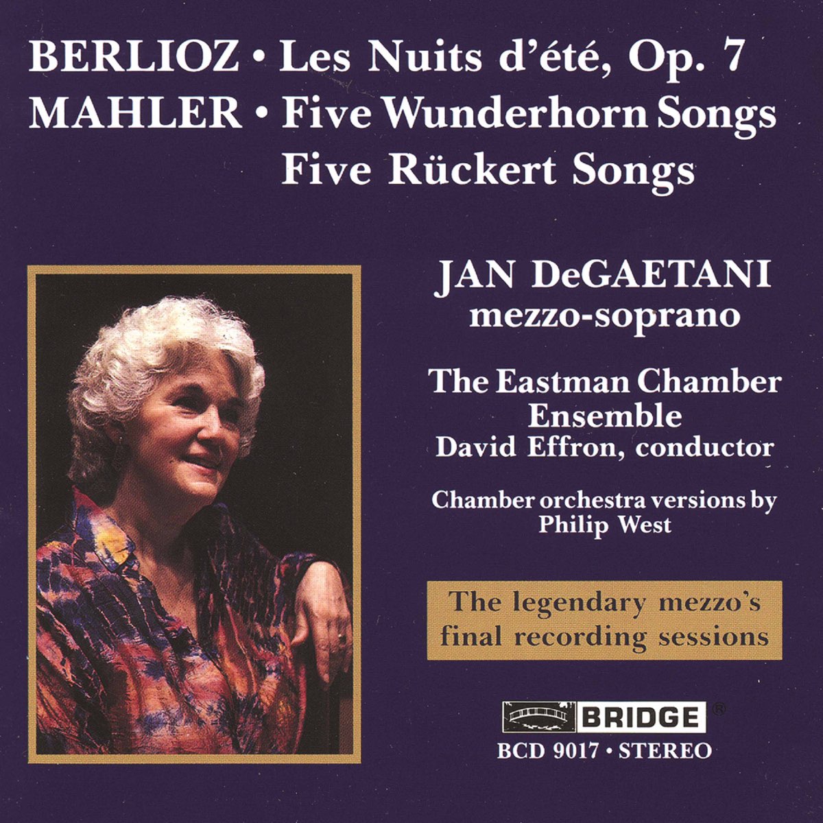 ‎DeGAETANI, Jan: Final Recording Sessions - Berlioz: Les Nuits D'ete ...