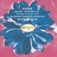 Barber: Adagio - Symphony No. 1 - Essays by Baltimore Symphony Orchestra & David Zinman album reviews, ratings, credits