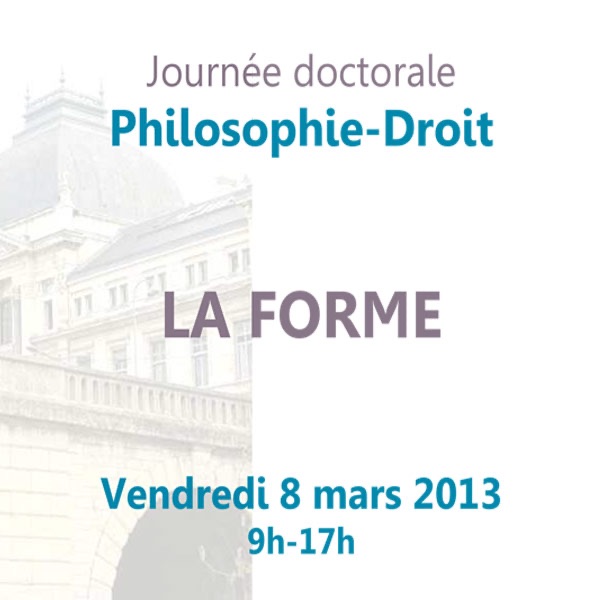 Journée doctorale Philosophie- Droit :  "La forme" cover
