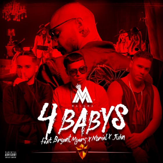 Cover artwork for Cuatro Babys (feat. Noriel, Bryant Myers & Juhn)