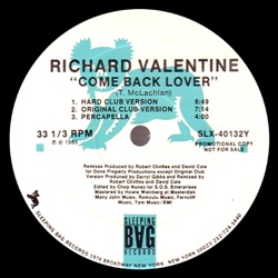 Richard Valentine - Come Back Lover (1988 Club Version)