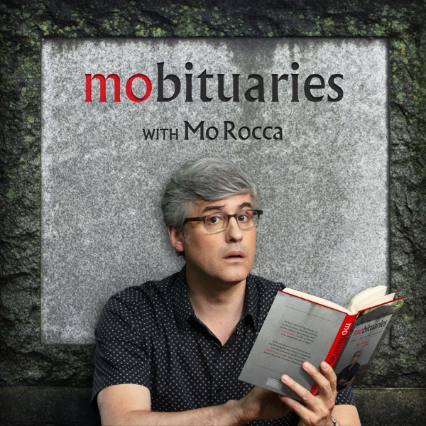 Mobituaries with Mo Rocca banner backdrop