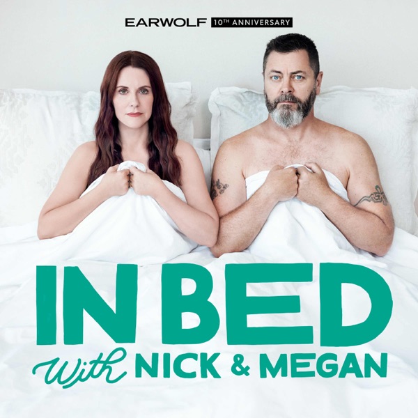 In Bed with Nick and Megan banner backdrop