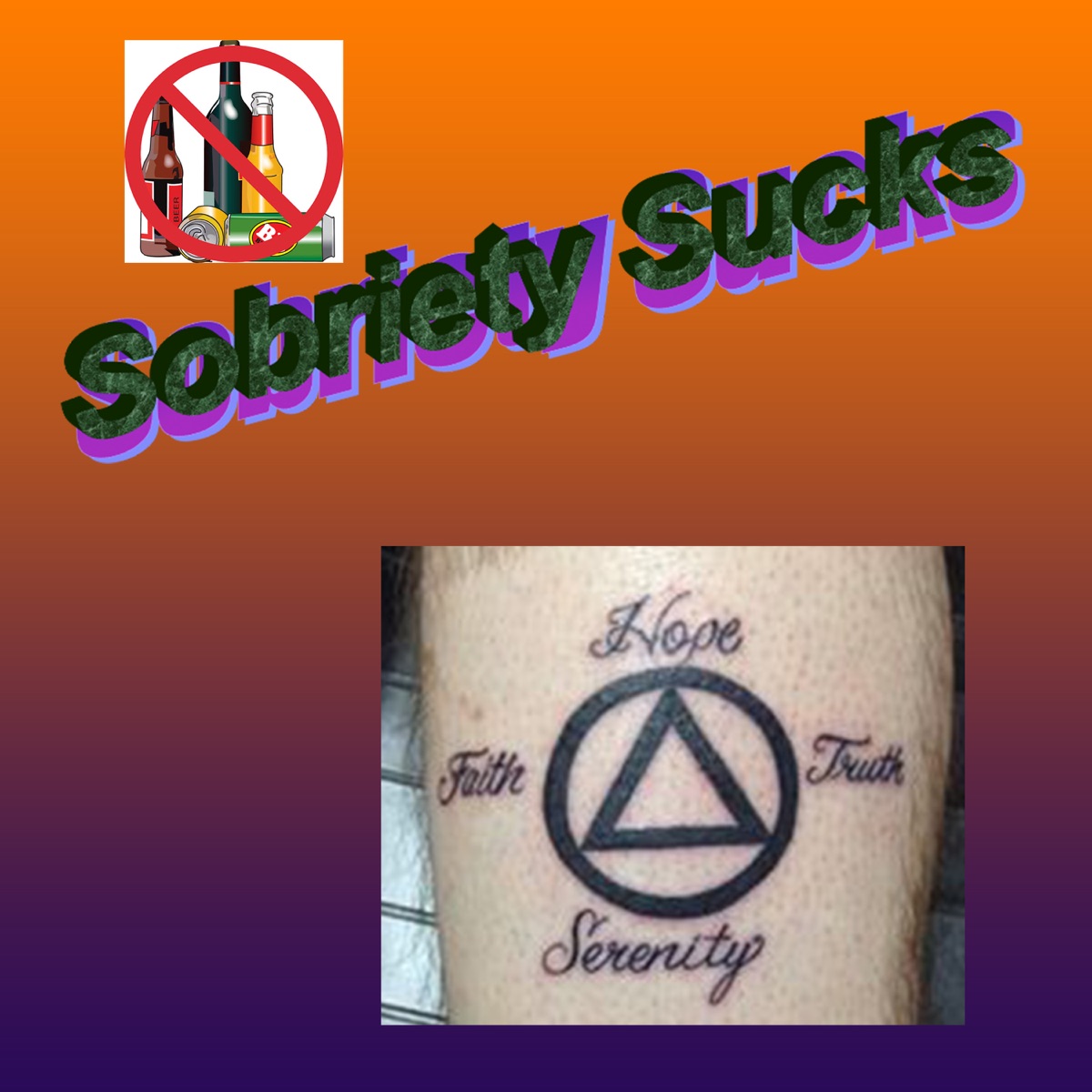 AA Alcohol Recovery Temporary Tattoo Sticker - OhMyTat