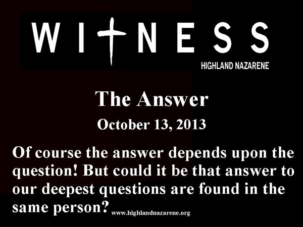 Highland Nazarene - The Answer cover