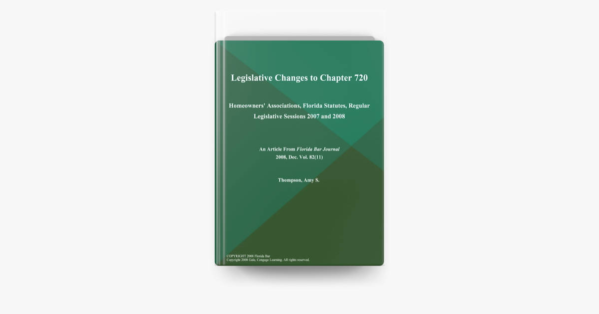 ‎Legislative Changes to Chapter 720 Homeowners' Associations, Florida