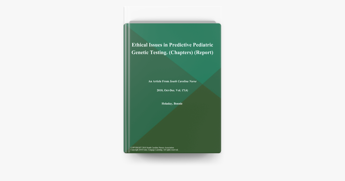 ‎Ethical Issues in Predictive Pediatric Genetic Testing (Chapters ...