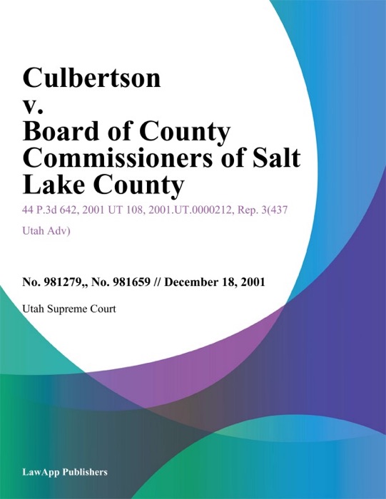 Culbertson v. Board of County Commissioners of Salt Lake County