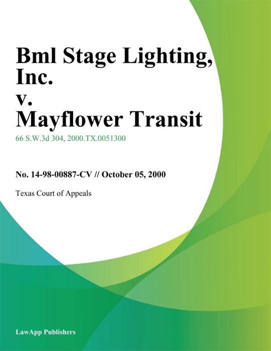 Bml Stage Lighting, Inc. v. Mayflower Transit