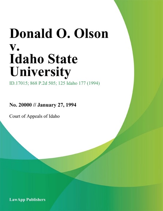 Donald O. Olson v. Idaho State University