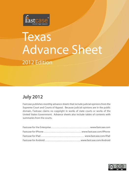 Texas Advance Sheet July 2012