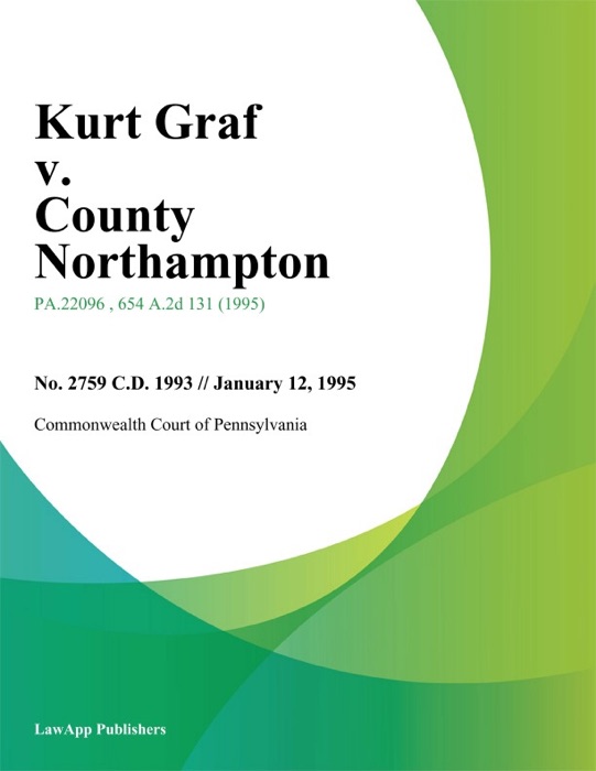 Kurt Graf v. County Northampton