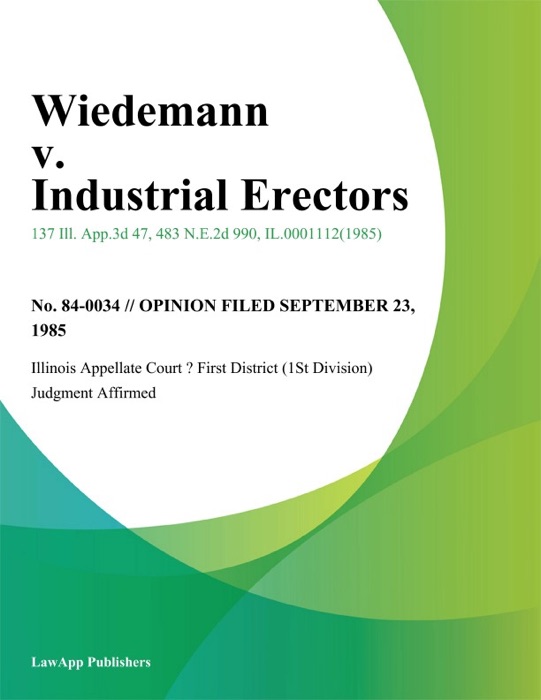 Wiedemann v. Industrial Erectors