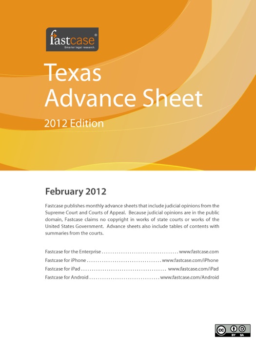 Texas Advance Sheet February 2012