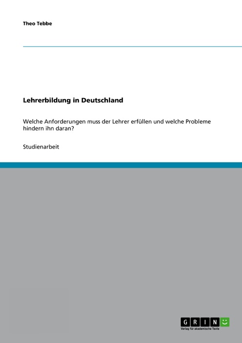 Lehrerbildung in Deutschland