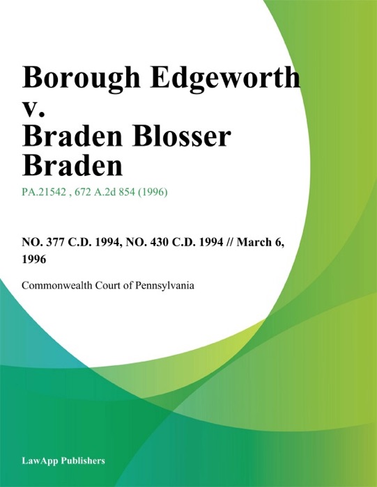 Borough Edgeworth v. Braden Blosser Braden