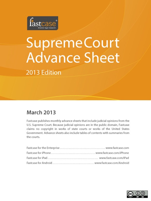 U.S. Supreme Court Advance Sheet March 2013