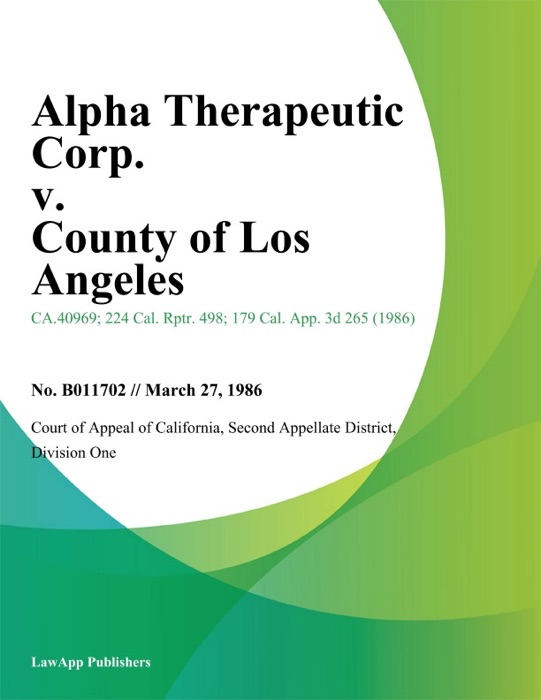 Alpha Therapeutic Corp. v. County of Los Angeles