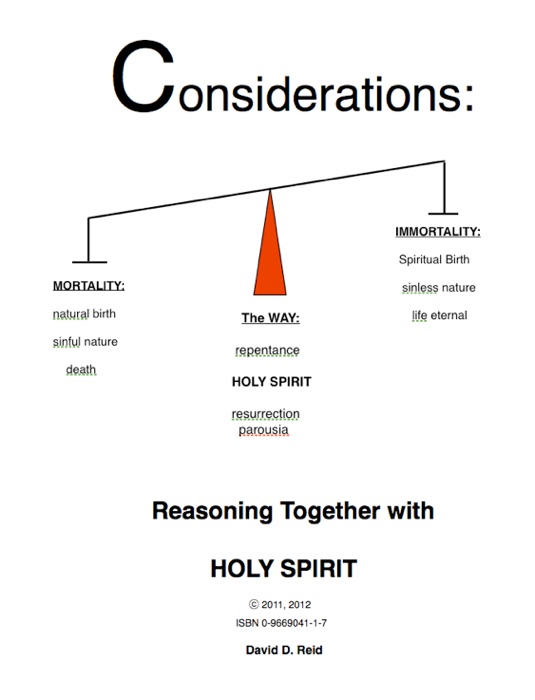 Considerations: Reasoning Together with Holy Spirit