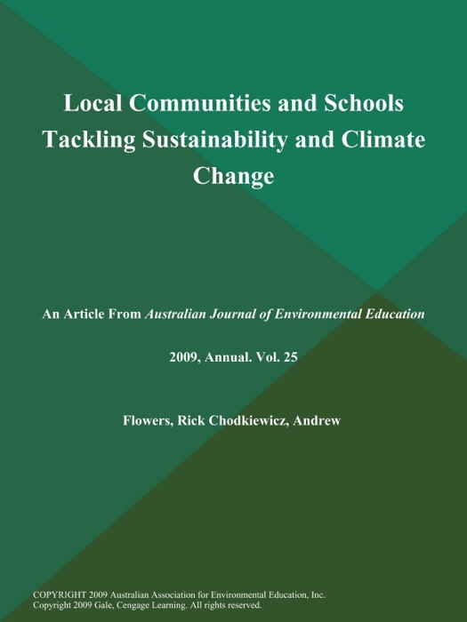 Local Communities and Schools Tackling Sustainability and Climate Change