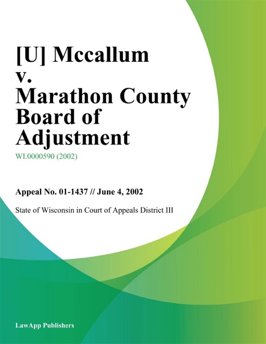 McCallum v. Marathon County Board of Adjustment