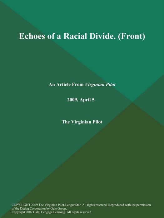 Echoes of a Racial Divide (Front)