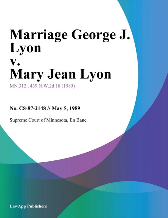 Marriage George J. Lyon v. Mary Jean Lyon