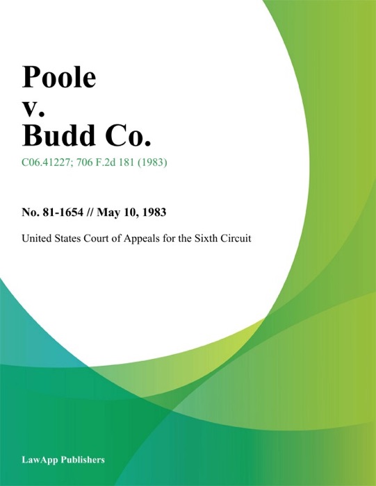 Poole V. Budd Co.