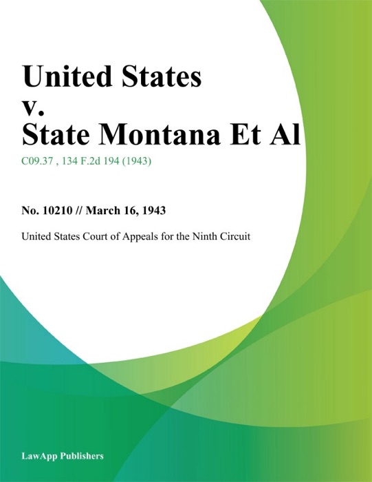 United States v. State Montana Et Al.