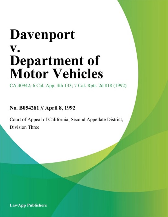 Davenport v. Department of Motor Vehicles