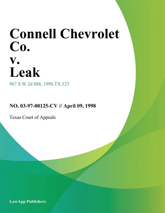 Connell Chevrolet Co. v. Leak