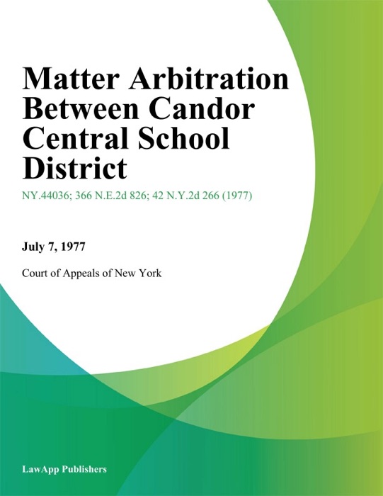 Matter Arbitration Between Candor Central School District