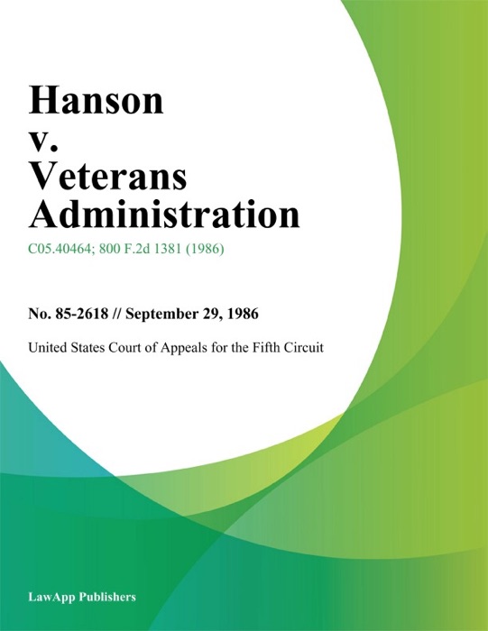 Hanson v. Veterans Administration