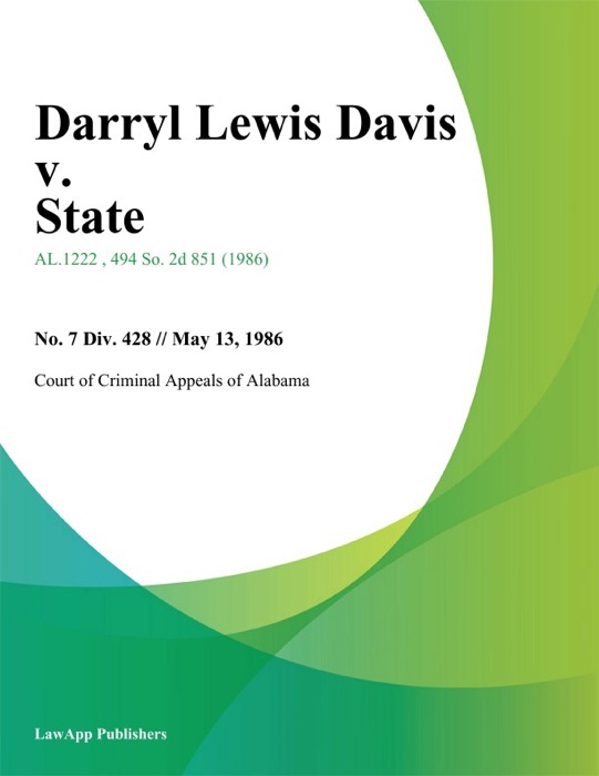 Darryl Lewis Davis v. State