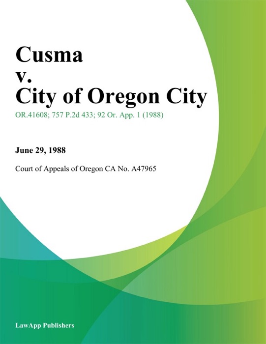 Cusma v. City of Oregon City