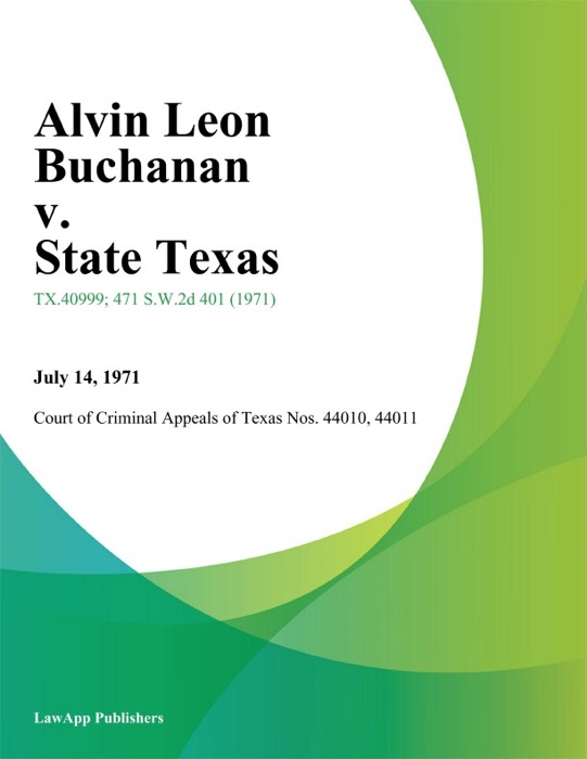 Alvin Leon Buchanan v. State Texas