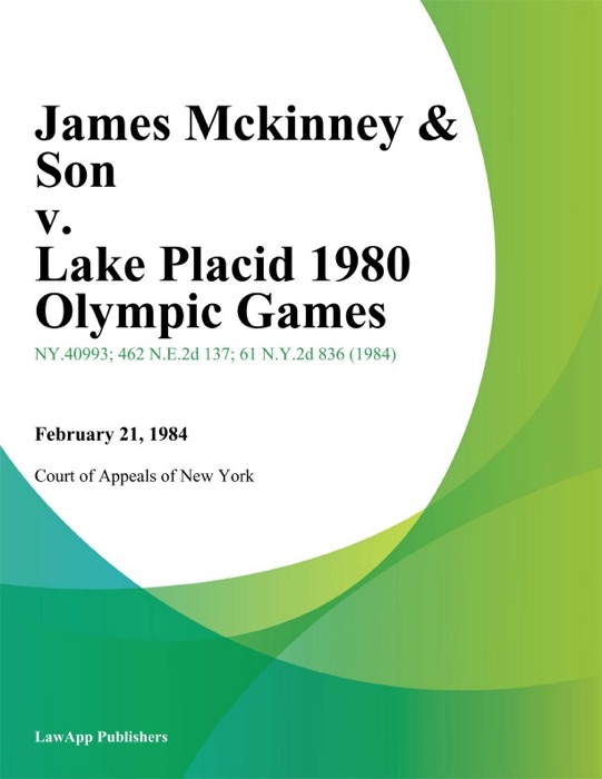 James Mckinney & Son v. Lake Placid 1980 Olympic Games