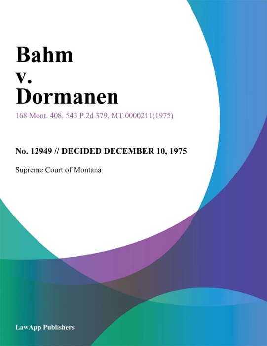 Bahm v. Dormanen