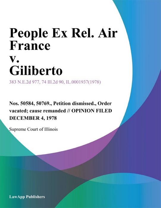 People Ex Rel. Air France v. Giliberto