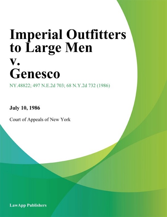Imperial Outfitters to Large Men v. Genesco