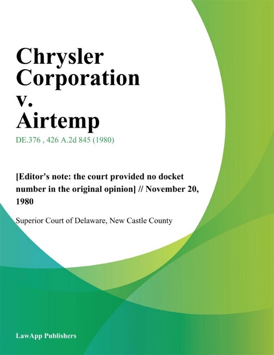 Chrysler Corporation v. Airtemp