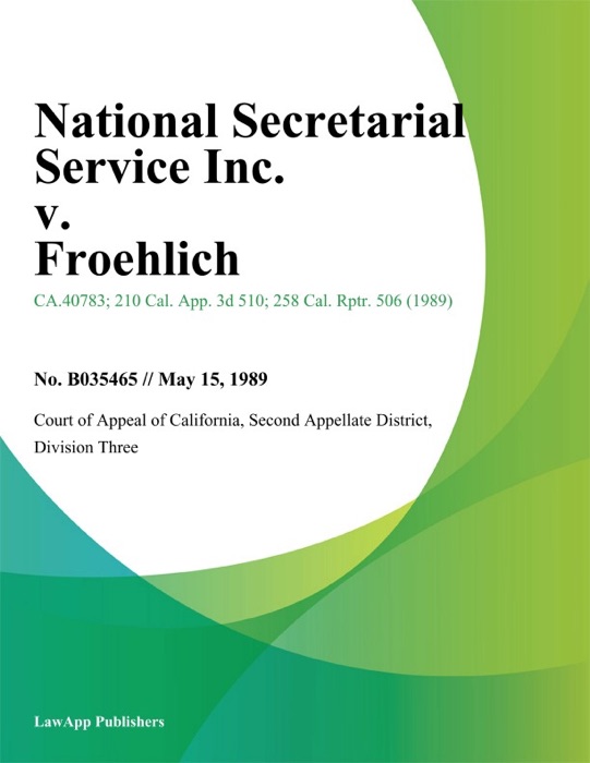 National Secretarial Service Inc. V. Froehlich